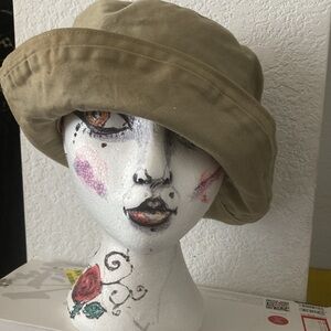London Fog Khaki Canvas Hat One Size Nwt